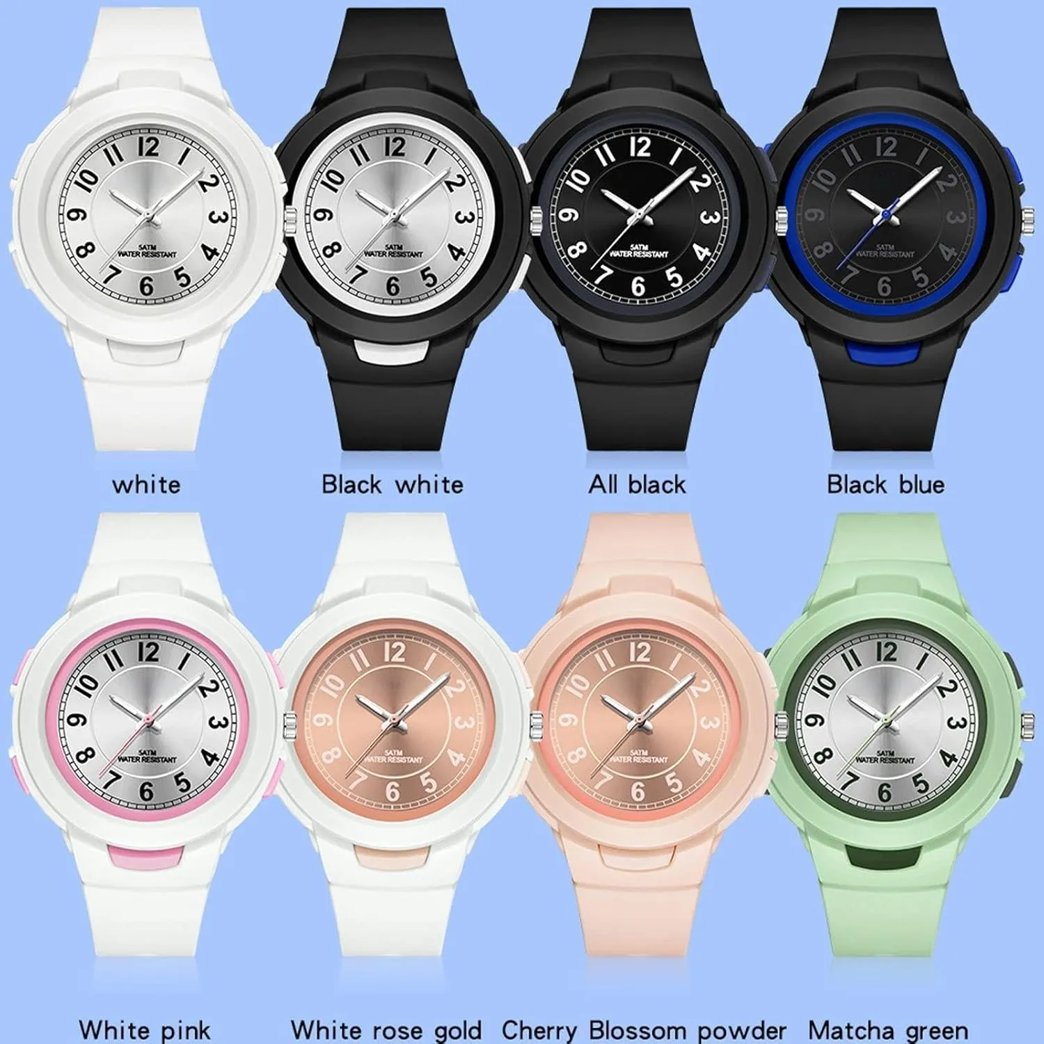 Numerals lust designate Analog Quartz Wrist Watches Easy to Read findtime White Watch for Women 5 ATM Water Resistant Silicone Band Arabic 