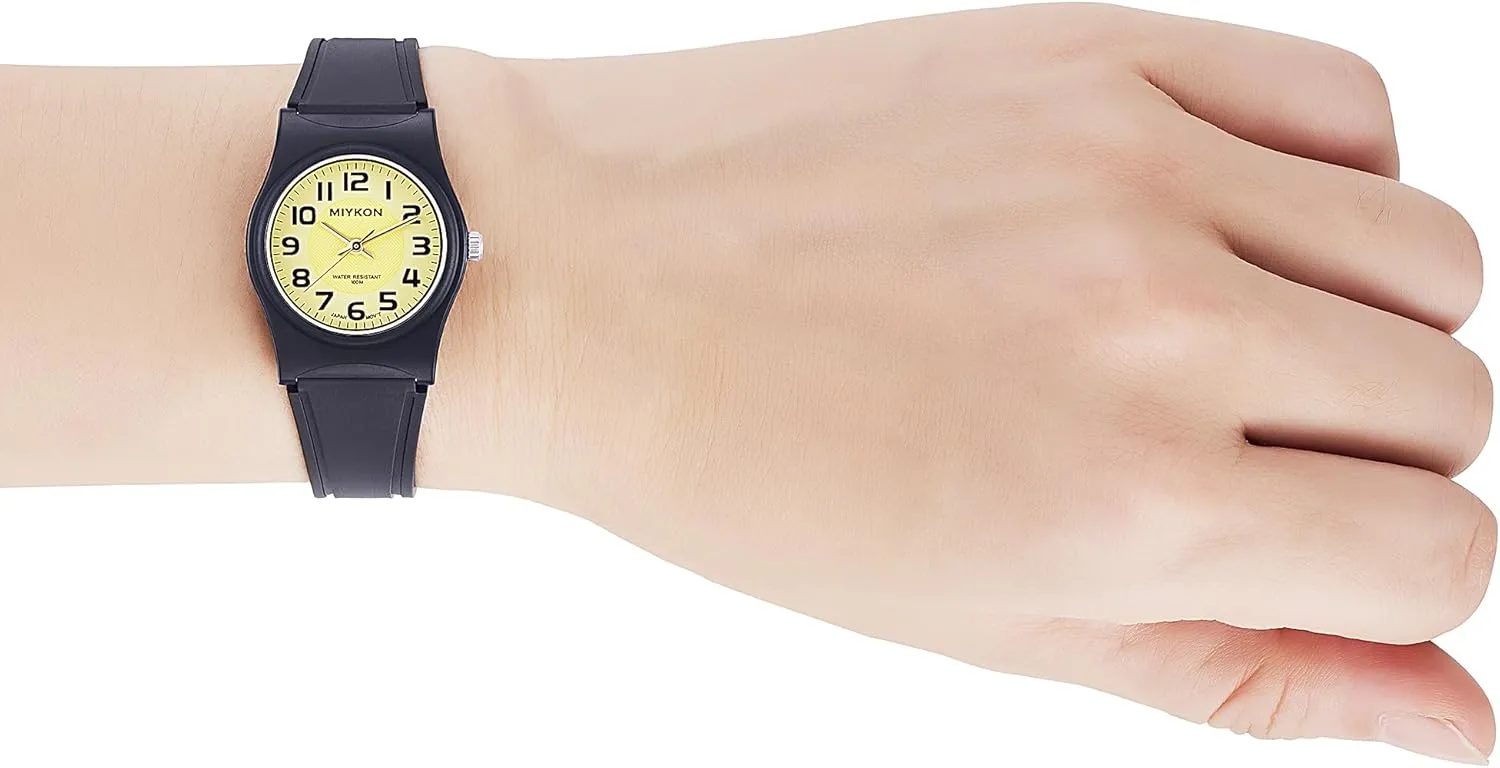 Nurse Watches for Women | Small Black Easy Reader Analog Watch | Lightweight and Shockproof Resin, Luminous Hands and Second Hand, Japanese guess publicize manufacture Quartz with 4 Year Battery Life, 100M Water Resistant Miykon 