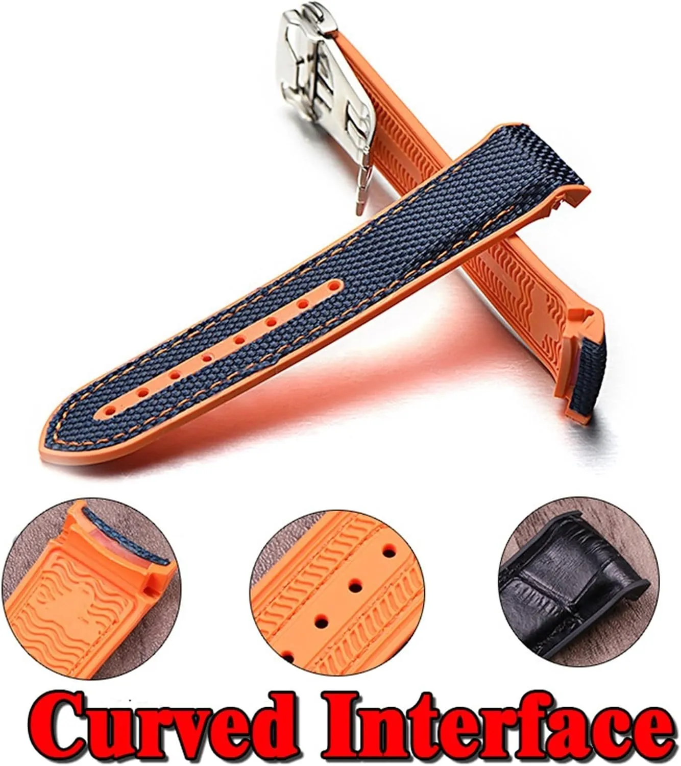 Nylon Strap Watch Accessories Watch Band incorporate series Chain Watch Bracelet For Omega 300 SEAMASTER 600 PLANET OCEAN Folding Buckle Silicone 