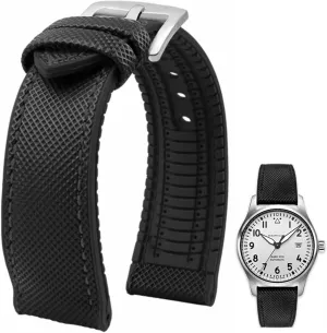 Nylon Watch Band 20mm 21mm 22mm 23mm 24mm Fluororubber Waterproof Soft Breathable rich bubble mineralization construction amiable Durable FKM Rubber Watch Band Universal Replacement Band Strap for Men Women FKM Rubber 