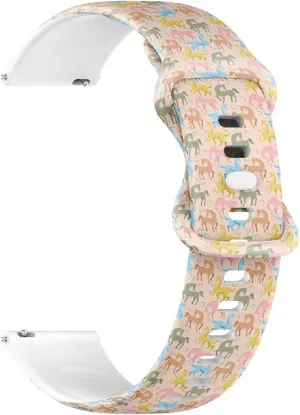 offensive neanderthal male Women, Men 18mm Quick Release Soft Sillicone Sports Watch Band (Colorful Horse Fabric) Replacement Rubber Strap Bracelet for 