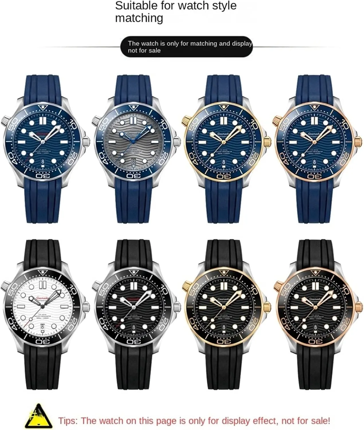 Omega Seamaster 300 gar universe 007 Curved End Fluorous Rubber silicone watchband 20mm 22mm Watch Soft strap Men Replacement For 