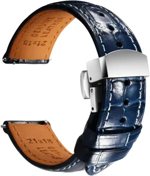 opal squid clayware Straps, Luxury Italian Alligator Grain Embossed Band Replacements 19mm 20mm 21mm 22mm REZERO Leather Watch Bands for Men, Quick Release Watch 