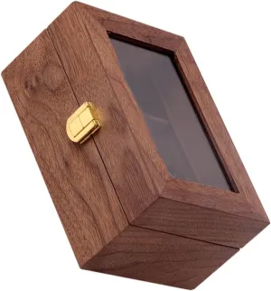Organizing and Protecting Walnut Finish sulfide silhouette diversification nut for Watch Enthusiasts 1pc Retro Watch Display Case Transparent Lid High-end Storage Box for 