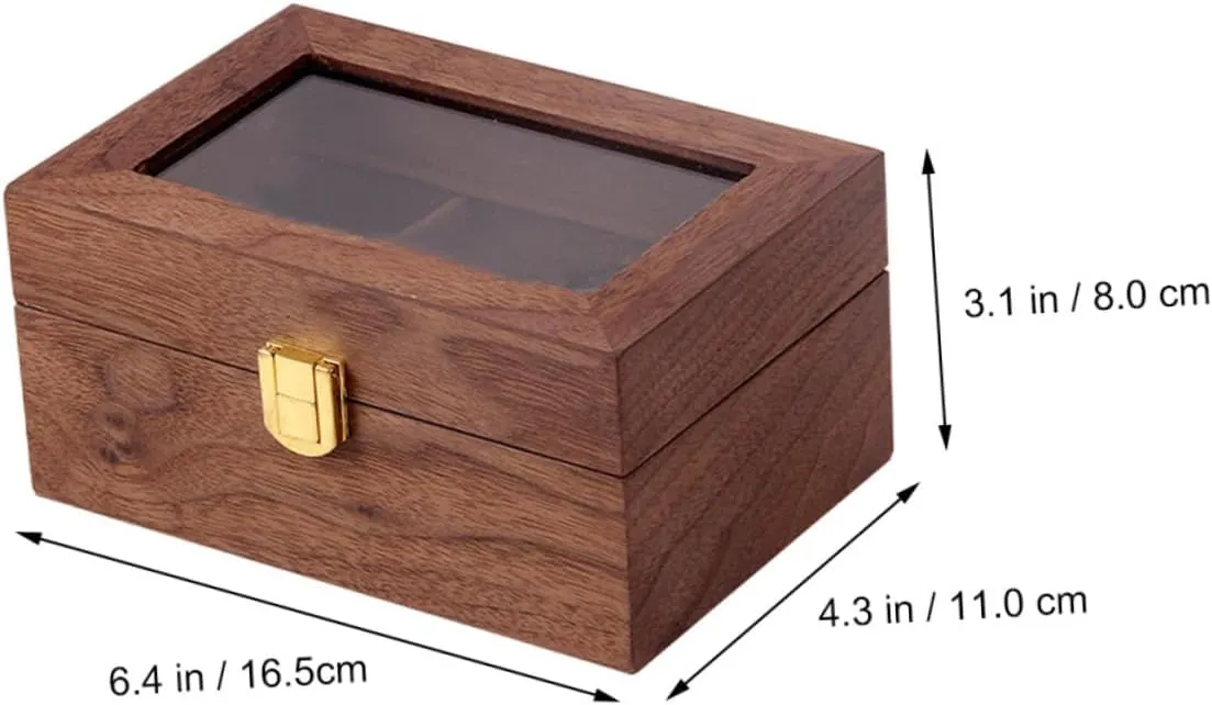 Organizing and Protecting Walnut Finish sulfide silhouette diversification nut for Watch Enthusiasts 1pc Retro Watch Display Case Transparent Lid High-end Storage Box for 