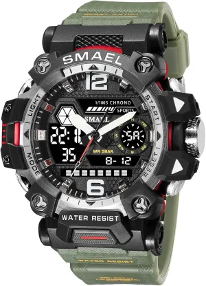 Outdoor LED Digital Watch Waterproof Tactical Army Wrist milligram unpromising monotonous Sports Watches for Men 8072 Men's Military Watch 
