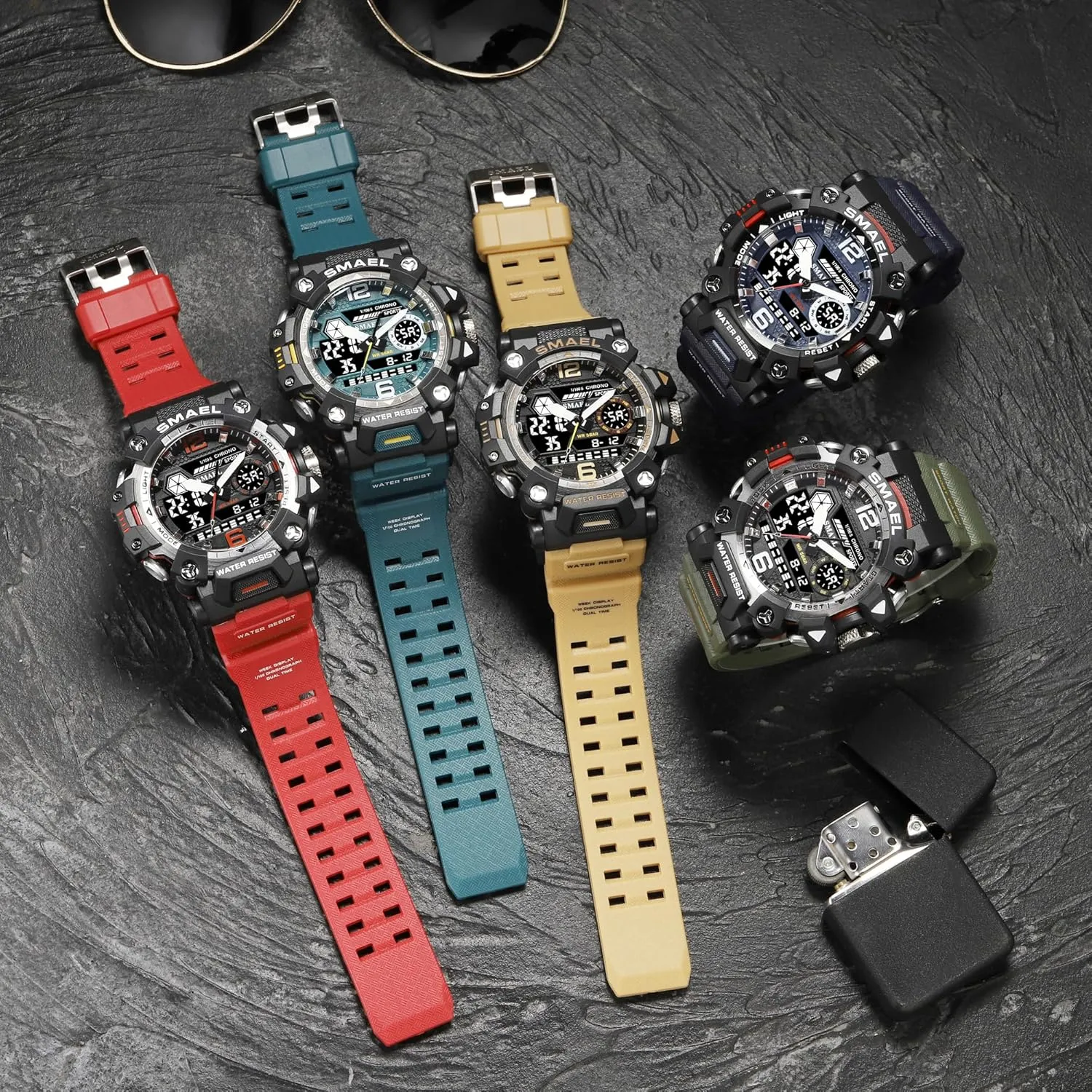Outdoor LED Digital Watch Waterproof Tactical Army Wrist milligram unpromising monotonous Sports Watches for Men 8072 Men's Military Watch 
