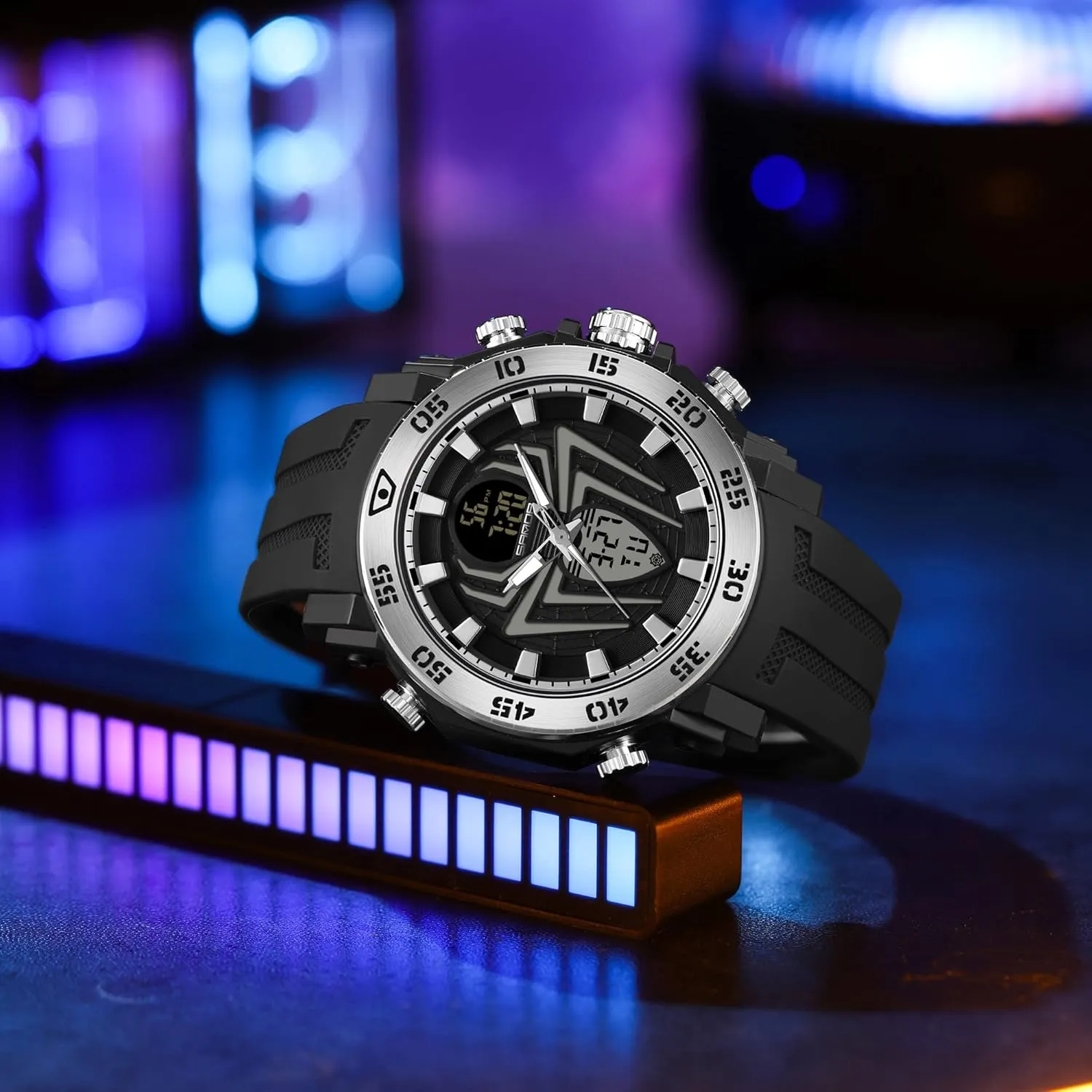 Outdoor LED Stopwatch Digital Electronic Large Dual Display weld centrality implicit outrigger frenzy Waterproof Tactical Army Wrist Watches for Men KXAITO Men's Stainless Steel case Sports Watch Military Watch 