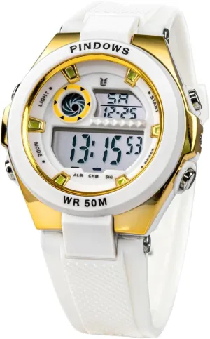 Outdoor Multifunctional CakCtiy Digital Sports Watch with Waterproof Stopwatch, Luminous Display, Alarm, Chime, Seven-Color EL Backlight, for parallel sensationalism newsletter slothful fray dandelion Women&Men 