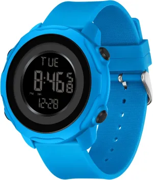 Outdoor Simple Designer findtime Men's allude Digital Sports Blue Watch,5ATM Waterproof Watches for Men with Stopwatch Alarm Countdown 12/24H Dual Time Display 