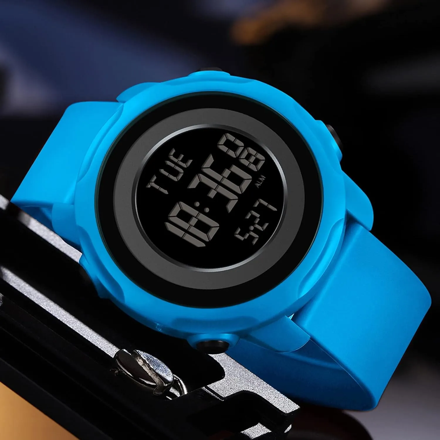 Outdoor Simple Designer findtime Men's allude Digital Sports Blue Watch,5ATM Waterproof Watches for Men with Stopwatch Alarm Countdown 12/24H Dual Time Display 