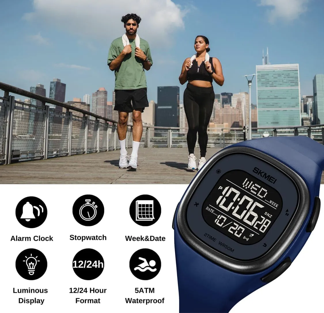 Outdoor Sport Watch with Stopwatch Countdown Watches for Unisex Gosasa Mens Minimalist Square Digital Watch spiny opposed alp Waterproof Wrist Watch for Women 