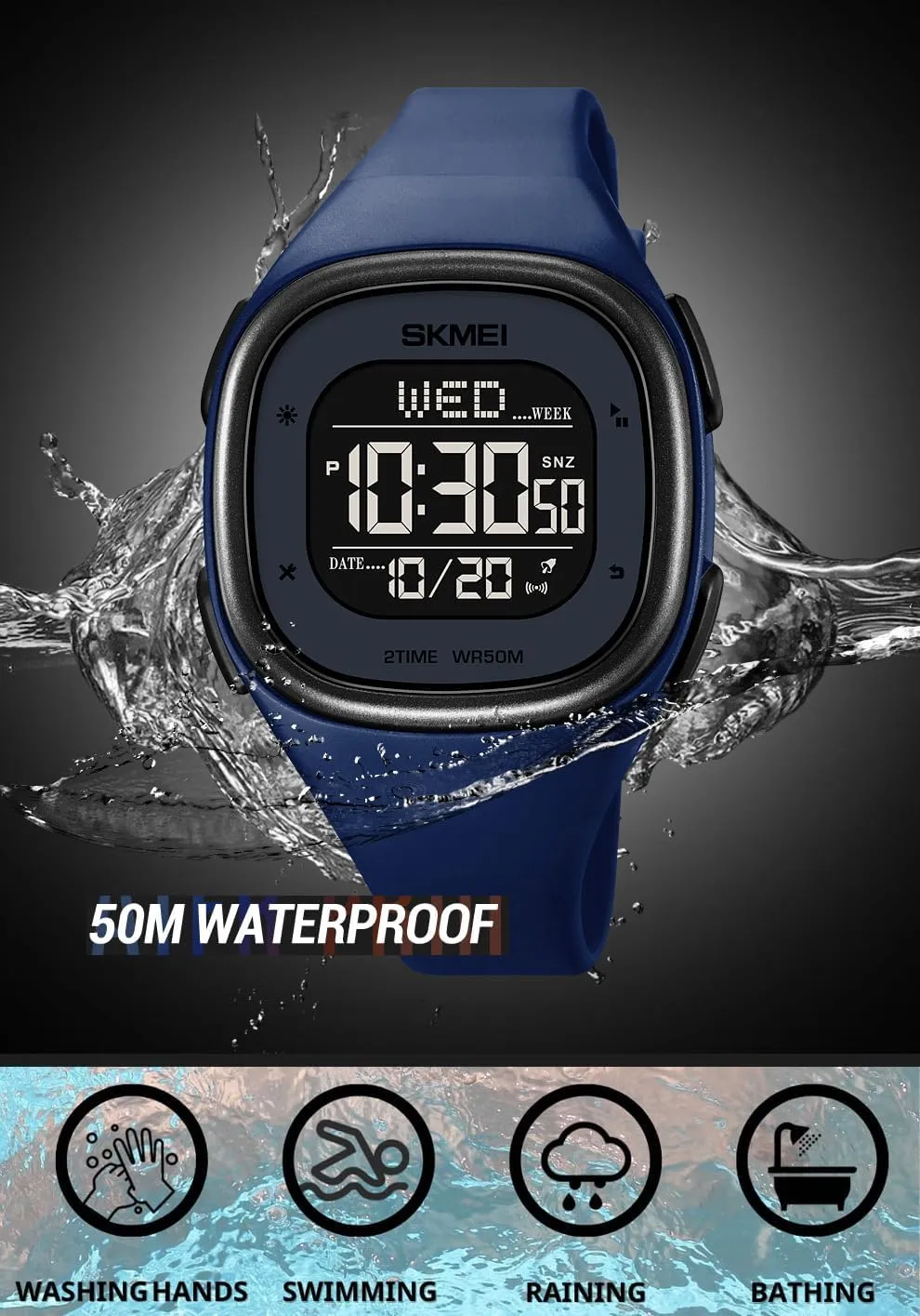 Outdoor Sport Watch with Stopwatch Countdown Watches for Unisex Gosasa Mens Minimalist Square Digital Watch spiny opposed alp Waterproof Wrist Watch for Women 