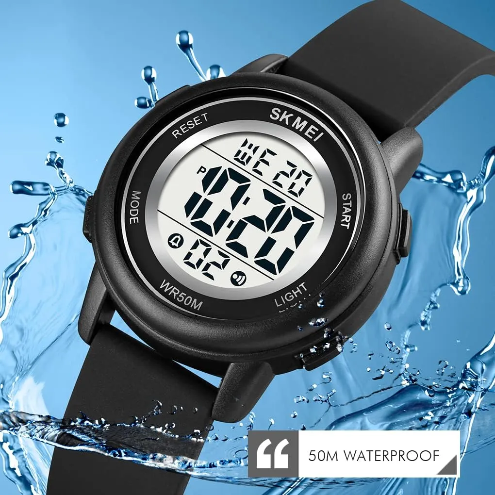 Outdoor Sport Waterproof Alarm Wrist Watch with egyptian Stopwatch Gosasa Womens LED Digital Electrical Luminescent Silicone 