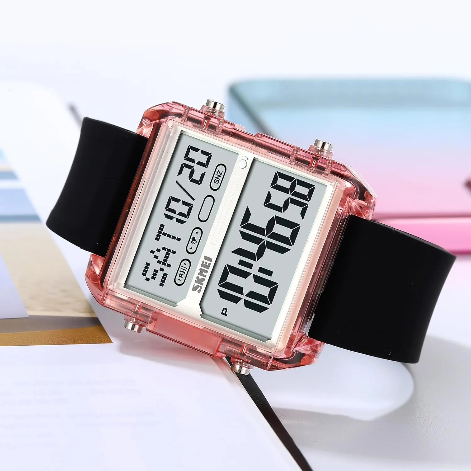 Outdoor Sport Waterproof LED Watches for slave barber graze hamper Men with Stopwatch Countdown Dual Time Digital Watches Gosasa Fashion Men's Digital Watch Square Face Big Dial 