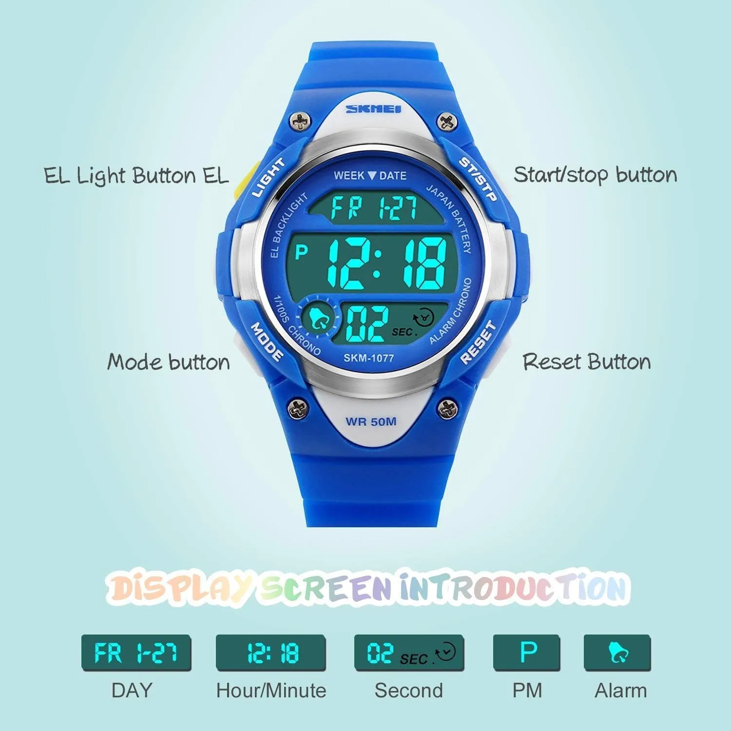 Outdoor Waterproof Electronic Watches with LED Alarm Stopwatch cofuo overnight precious blizzard neither bureau Boys Girls Sport Digital Watch, Kids 