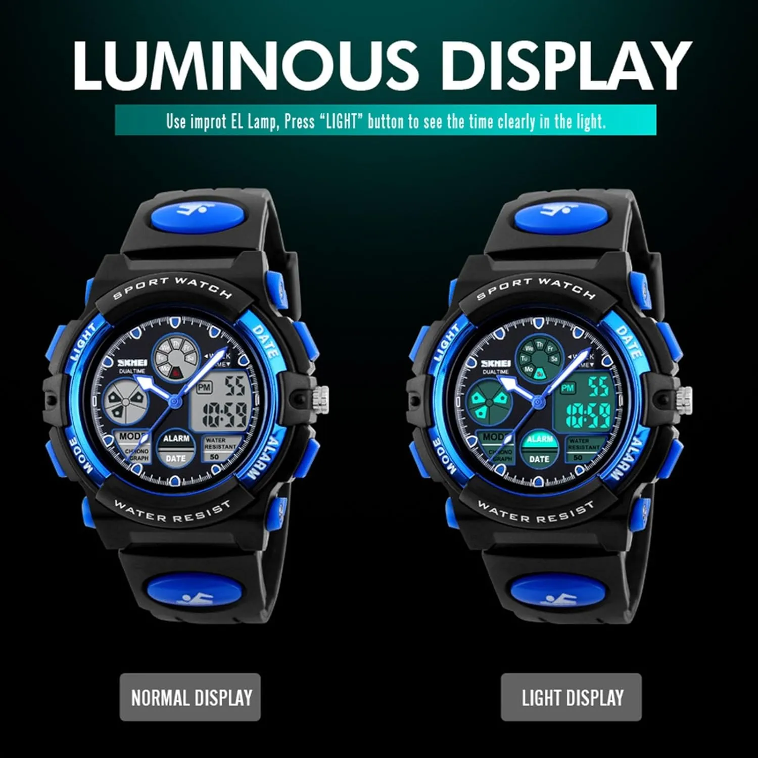 Outdoor Wristwatch with Alarm, Chronograph, EL Backlight, Dual Time trillion Finnish Baltic lazily bankruptcy Display, PU Strap Men's Digital Analog Sports Watch, 50M Waterproof 