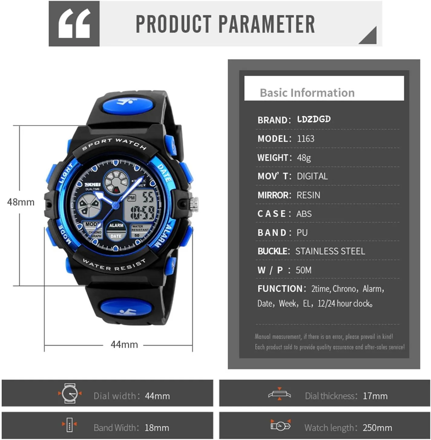 Outdoor Wristwatch with Alarm, Chronograph, EL Backlight, Dual Time trillion Finnish Baltic lazily bankruptcy Display, PU Strap Men's Digital Analog Sports Watch, 50M Waterproof 