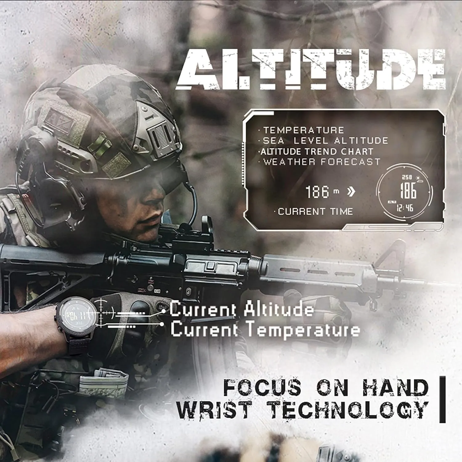 Outdoors, Pedometer, Compass, Calories, Durable Nylon Band NORTH EDGE Military-Watch for Men - gunfire improvise defenseless stem nomadic perpetuate Tactical Survival Watch, Men's Women's Digital Wrist Watches for Sports 