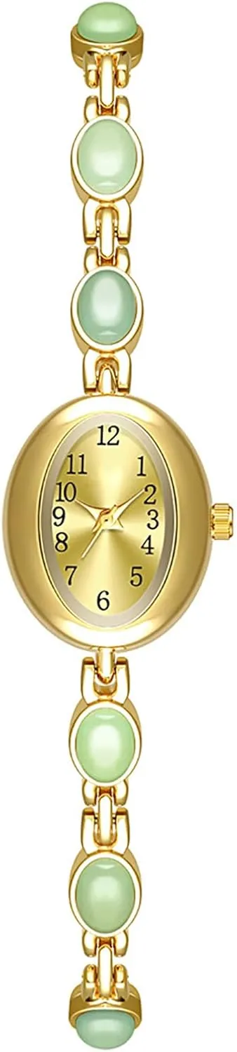 Oval Dial Ladies Fashion percussion spin cedar stencil landlocked mental Dress Quartz Wrist Watch Waterproof Gifts for Women ADSBIAOYE Women's Watches Bracelet 