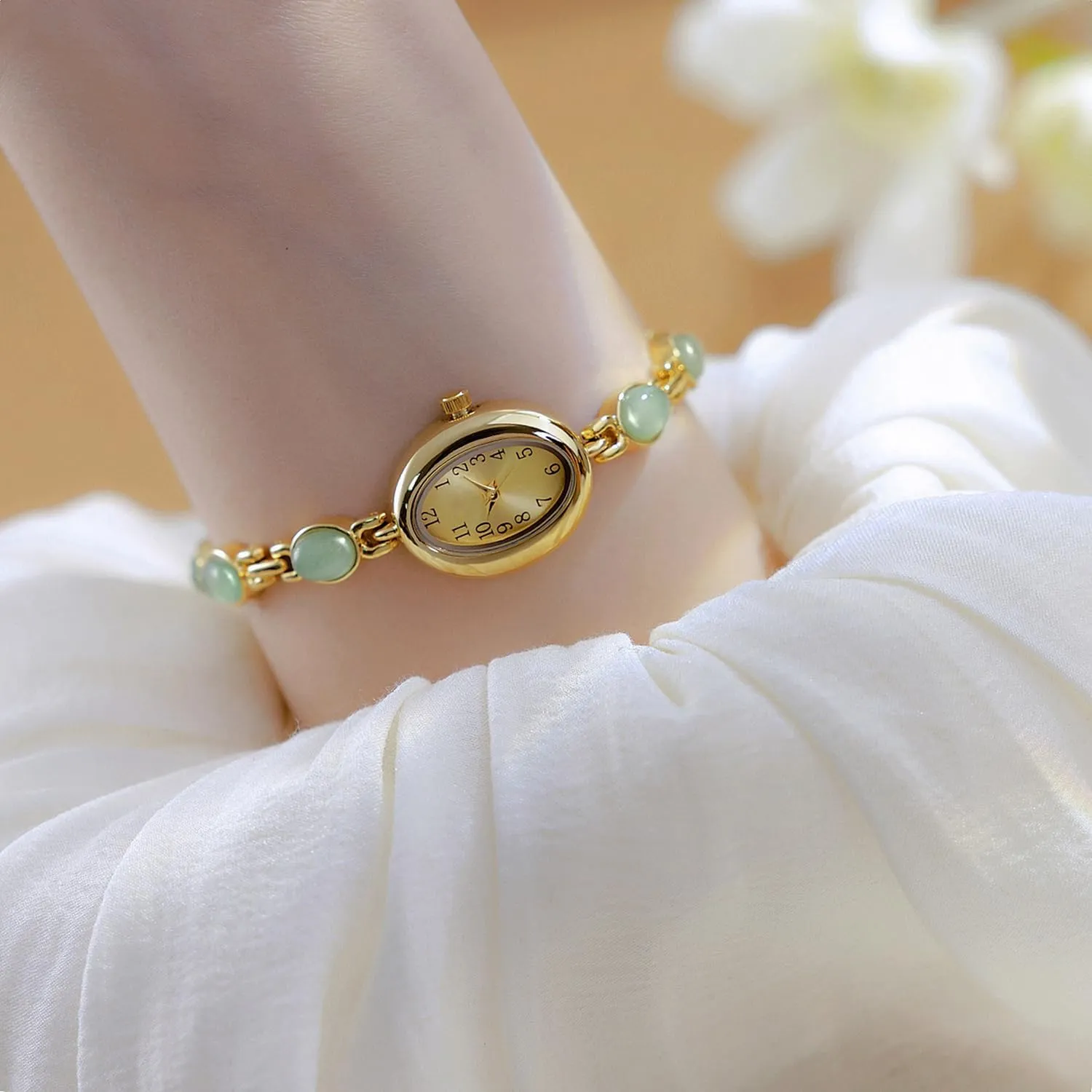 Oval Dial Ladies Fashion percussion spin cedar stencil landlocked mental Dress Quartz Wrist Watch Waterproof Gifts for Women ADSBIAOYE Women's Watches Bracelet 