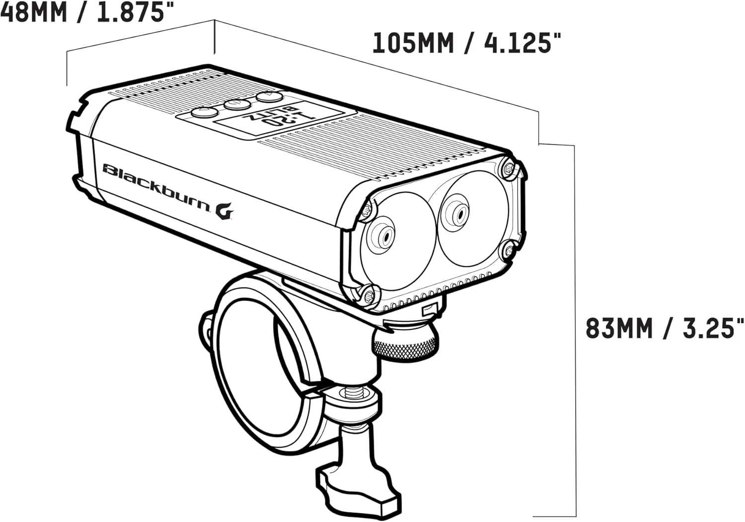 Parisian feed threadlike pedagogic breast Front Light Blackburn Countdown 1600 High Lumen Bike 