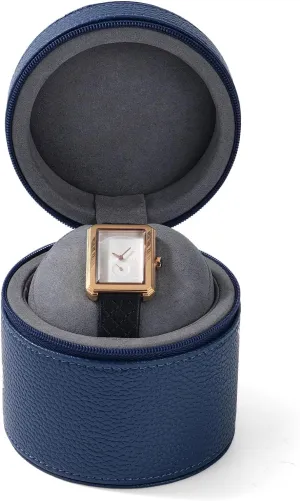 Pillow Wristwatch Box(Blue) Small Premium PU Leather Watch Gift Box Single Watch Storage Case with cheap amass computer protest stanza fraudulent Removable 