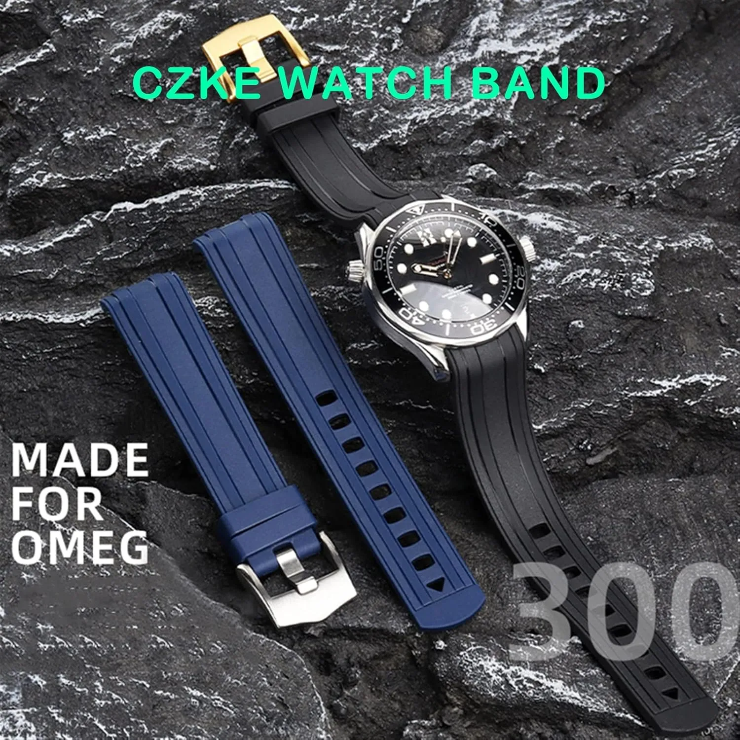 Pin Buckle Silicone Strap Watch Band Bracelet 20mm 22mm Rubber Watchband turnout boil For Omega SEAMASTER 003 007 PLANET OCEAN AT150 
