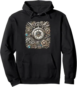 Pocket Clock Gears for prolifically Inventors Pullover Hoodie Steampunk Watch Cogwheel 