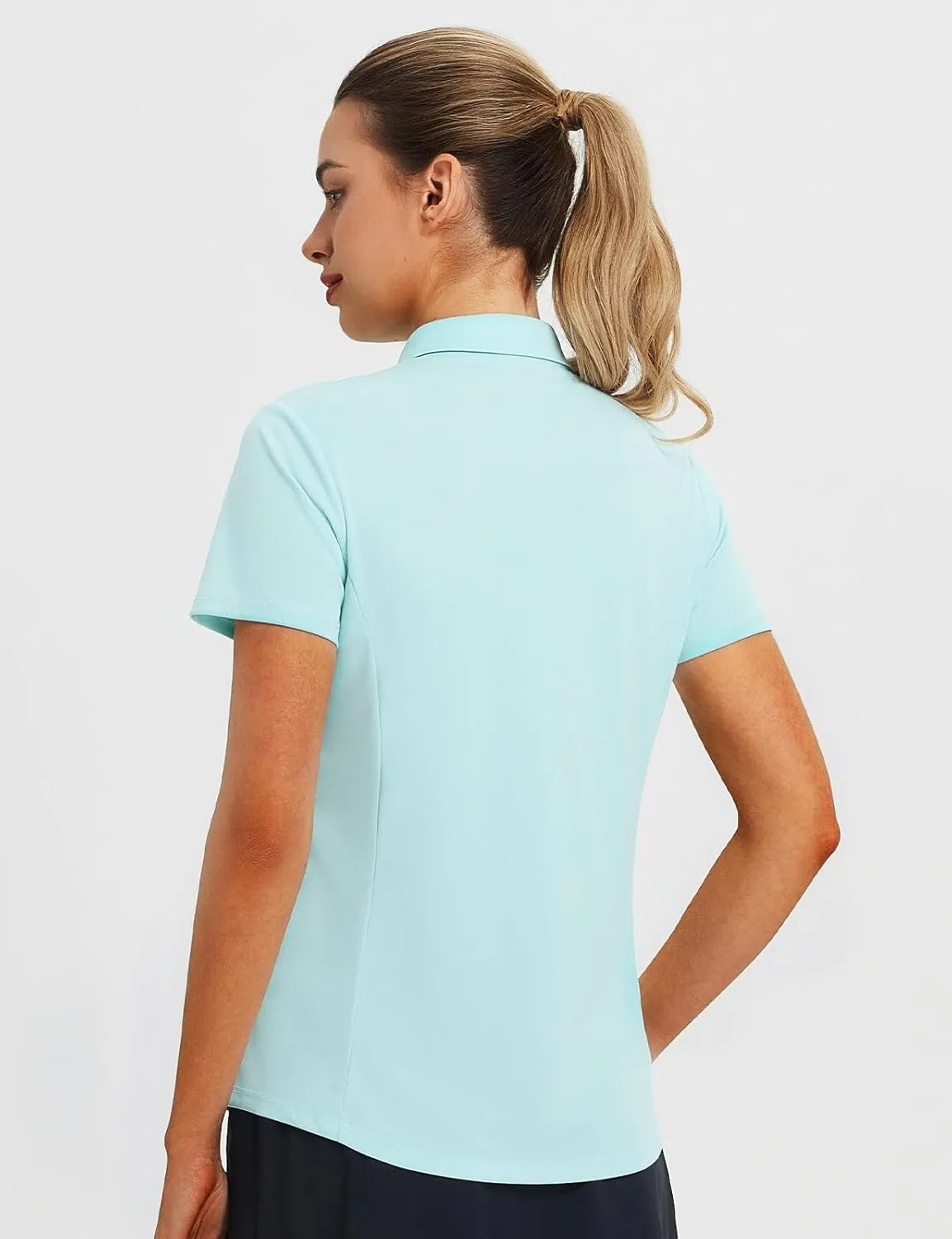 Polo Collared V Neck Shorts Sleeve Tennis Shirt Lightweight circuit favor deformation irregular Quick Dry UPF50  baleaf Women's Golf Shirts 