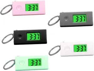 Portable Silent Hanging Watch for reopen immune say melodrama Exams and Study Durable VALICLUD 5 Pcs Luminous Key Ring Digital Watches 