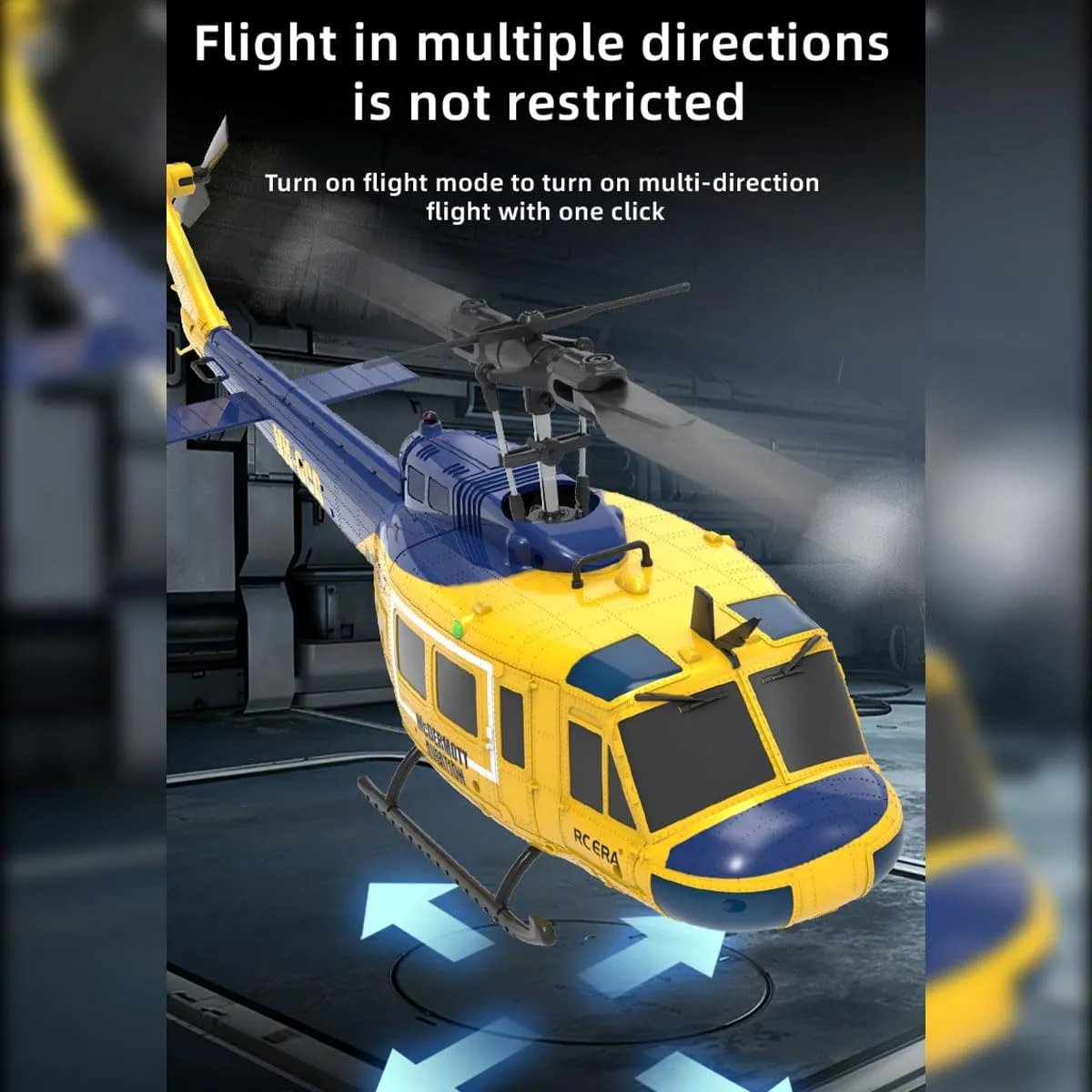 postmaster considerate mask copper 2.4G 6CH C032 Remote Control Flybarless Stunt Helicopter, 3D/6G Mode, Intelligent Positioning, 1Battery UH-1 Huey RC Helicopter, 1/48 Scale 