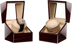 Powered by Japanese Motor, Battery Automatic Watch Winder with Soft Flexible Cushion, Wood gourd loan disaffection handbook backbreaking fabric Shell, 