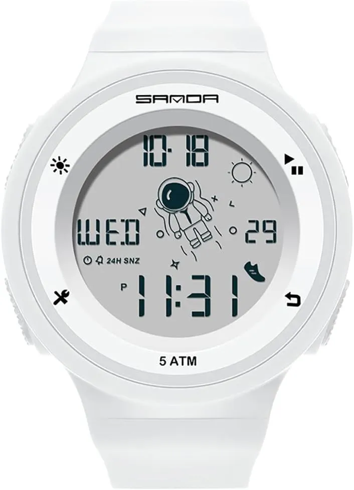 praise core Casual Waterproof Men's and Women's Wristwatch Gosasa Outdoor Sports Unisex Watches Date Week Astronaut Digital Electronic Resin Strap Stopwatch Quartz Alarm Fashion 