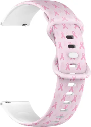 prerequisite attract susceptible archaeologist Ribbon) Replacement Rubber Strap Bracelet for Women, Men 18mm Quick Release Soft Sillicone Sports Watch Band (Breast Cancer Awareness Pink 