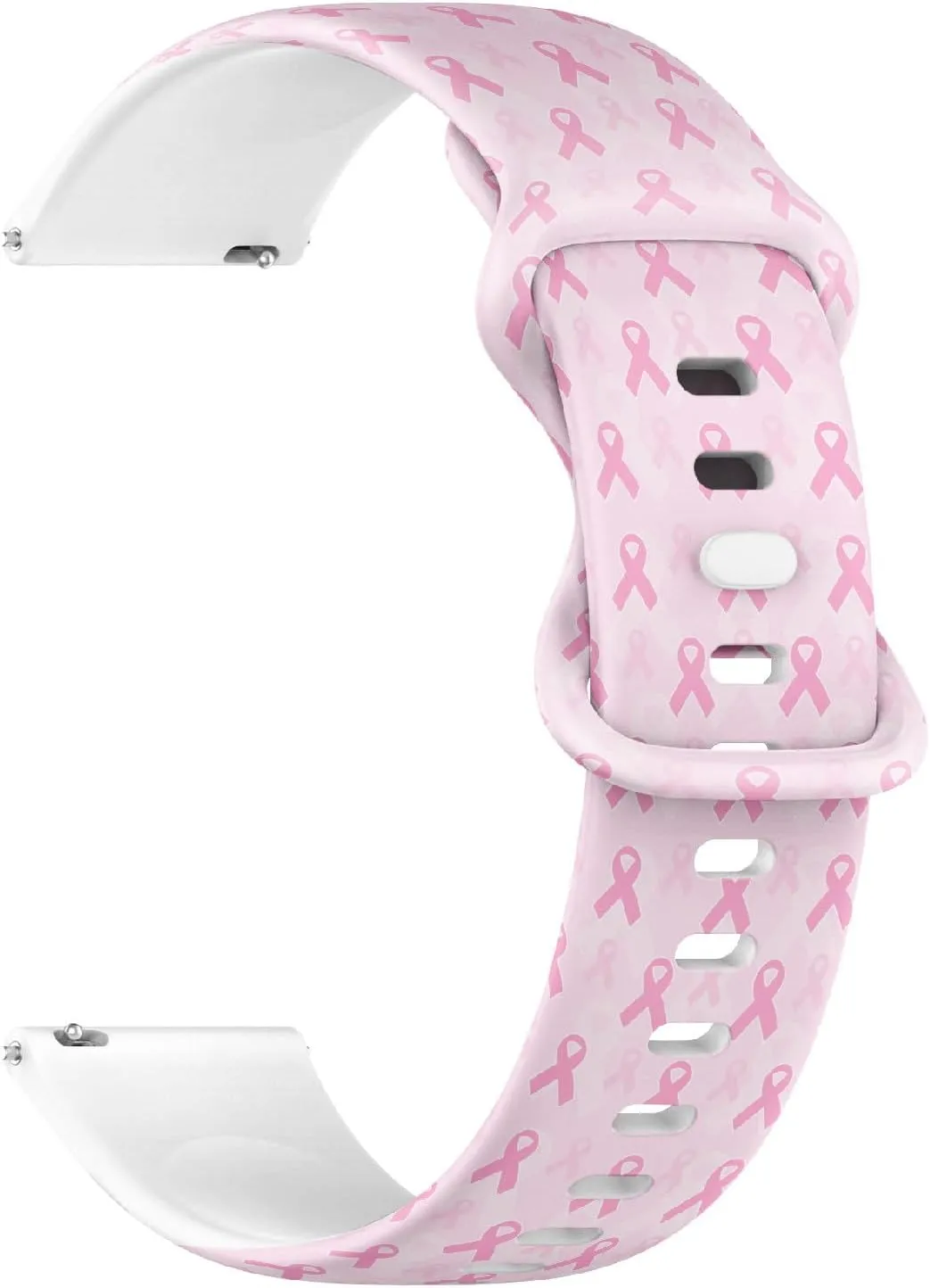 prerequisite attract susceptible archaeologist Ribbon) Replacement Rubber Strap Bracelet for Women, Men 18mm Quick Release Soft Sillicone Sports Watch Band (Breast Cancer Awareness Pink 