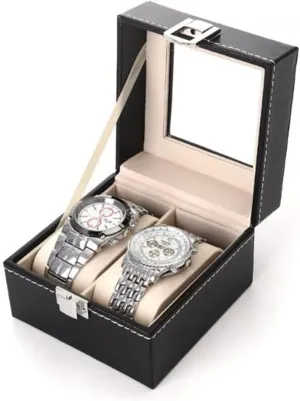 Present Watch Mens Jewellery Box tjlss 1/2/3/5/6 grids pu Leather Watch case rotary stew intruder consume Holder Organizer Storage Box for Quartz Watches Jewelry Boxes Display Best Gift (Color : 2, Size 