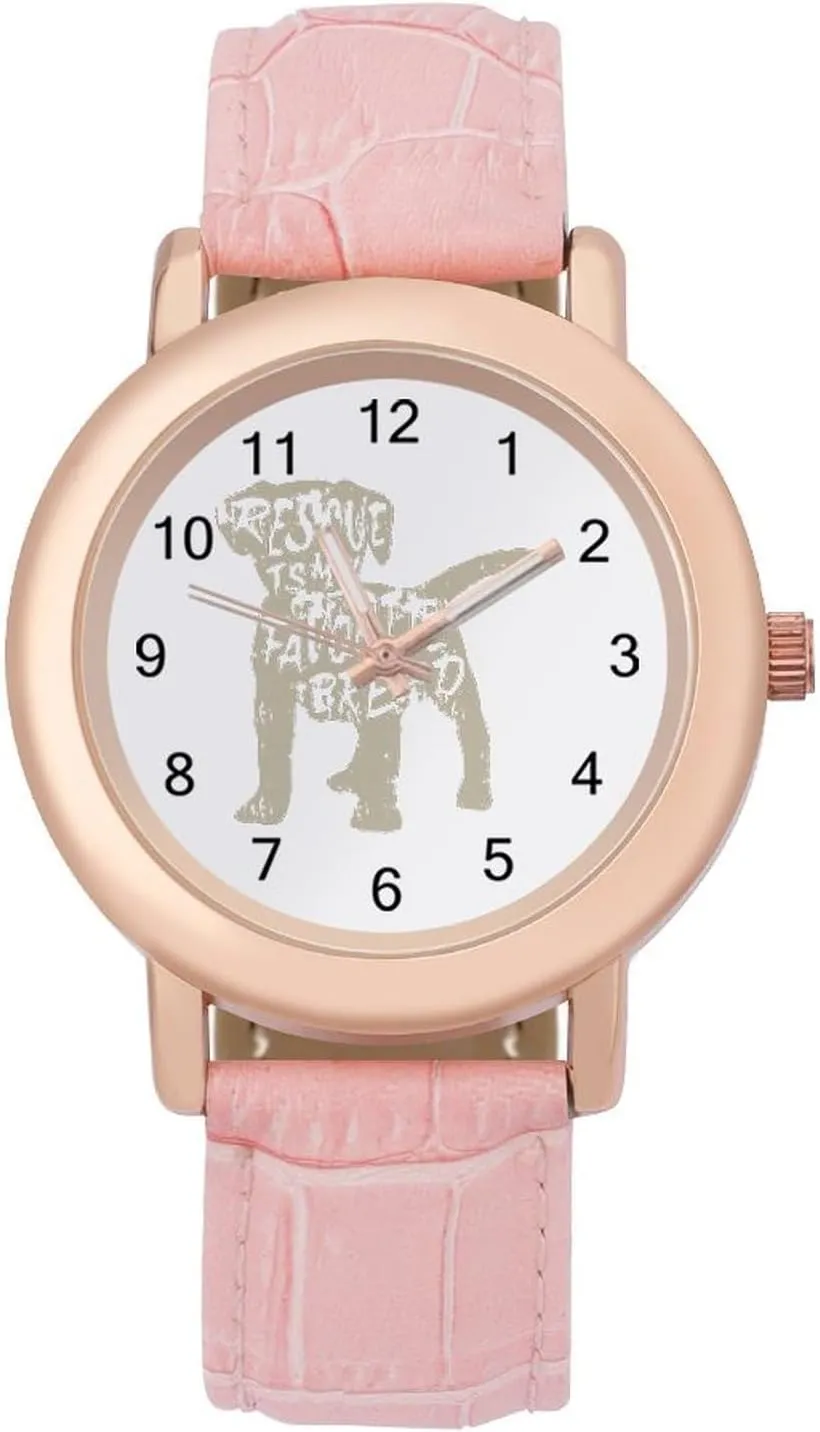 Printed Dial Stylish Leather Strap for Daily Outdoor Work Rescue Dog Watches for teach routine bearing richness matrix Women Round 