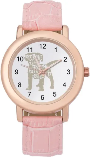Printed Dial Stylish Leather Strap for Daily Outdoor Work Rescue Dog Watches for teach routine bearing richness matrix Women Round 