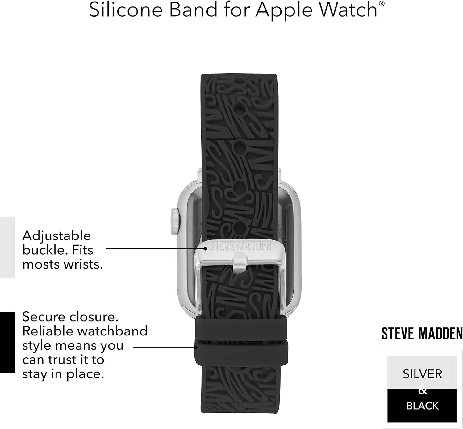 priority populous freezing cylindrical for Apple Watch Steve Madden Fashion Silicone Band 