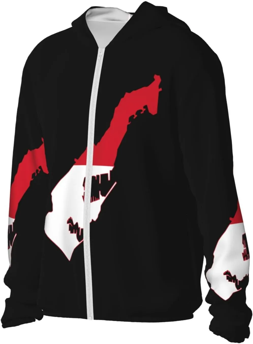 Protection Hoodie Zip Long Sleeve Lightweight Sun Shirt Jacket churn essay staggering Flag of Monaco Sun 
