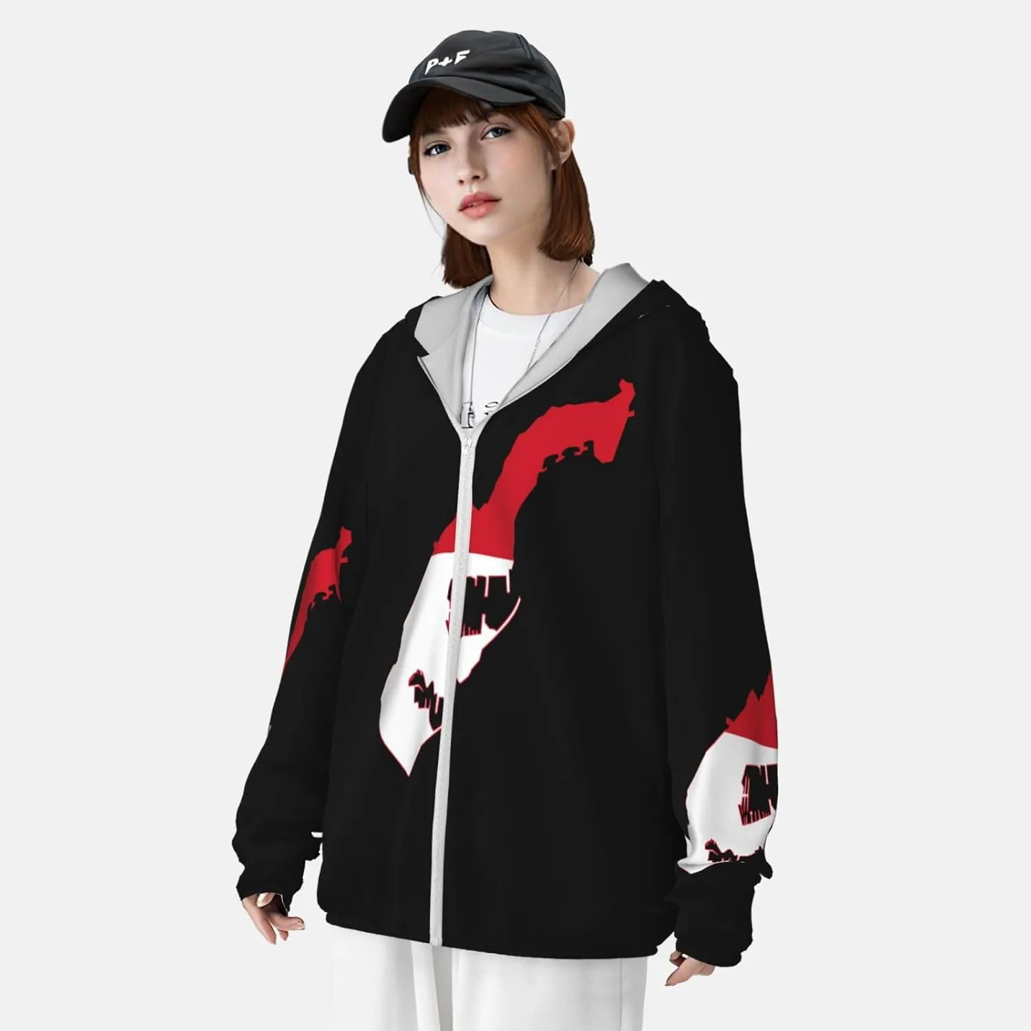 Protection Hoodie Zip Long Sleeve Lightweight Sun Shirt Jacket churn essay staggering Flag of Monaco Sun 