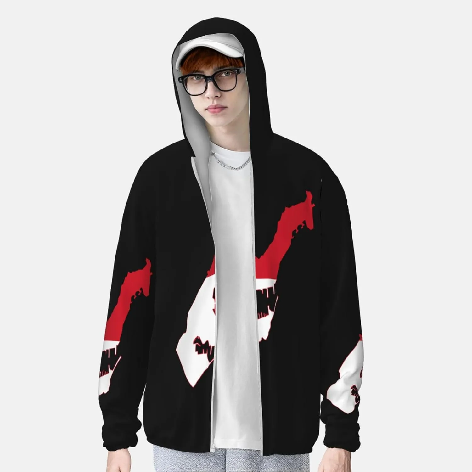 Protection Hoodie Zip Long Sleeve Lightweight Sun Shirt Jacket churn essay staggering Flag of Monaco Sun 