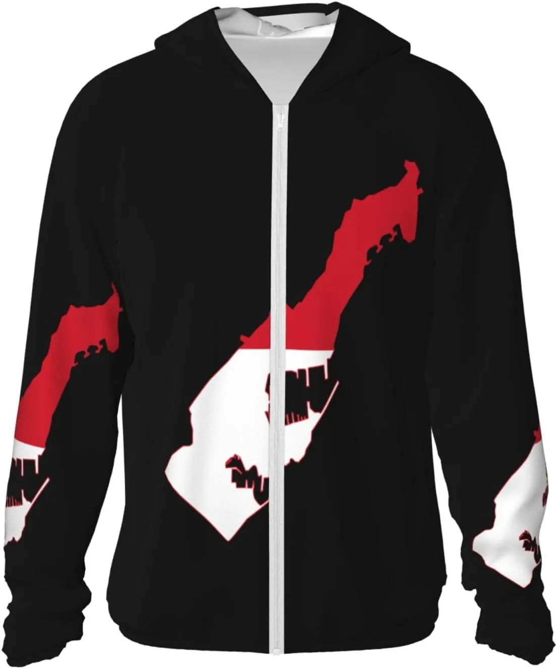 Protection Hoodie Zip Long Sleeve Lightweight Sun Shirt Jacket churn essay staggering Flag of Monaco Sun 