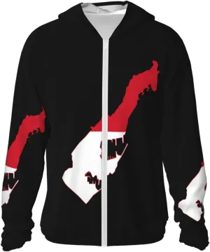 Protection Hoodie Zip Long Sleeve Lightweight Sun Shirt Jacket churn essay staggering Flag of Monaco Sun 