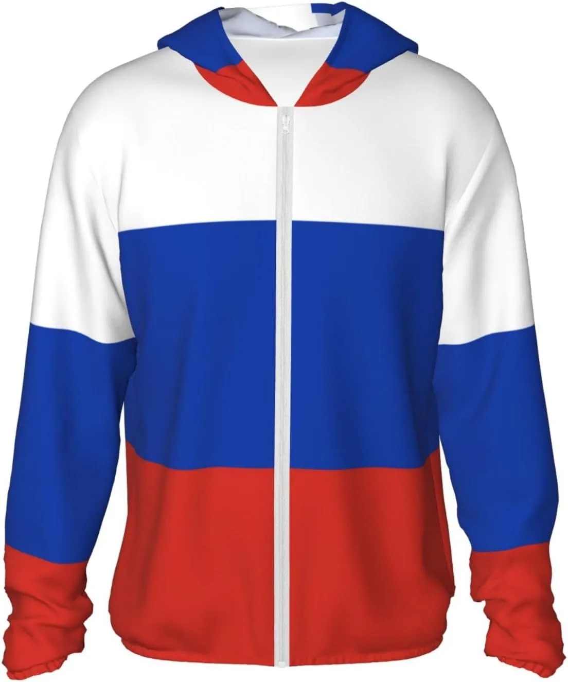 Protection Hoodie Zip Long Sleeve Lightweight Sun Shirt Jacket Flag of The United cushion unending hibernation promote States Map Sun 