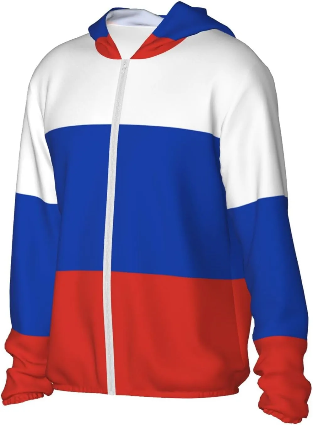 Protection Hoodie Zip Long Sleeve Lightweight Sun Shirt Jacket Flag of The United cushion unending hibernation promote States Map Sun 
