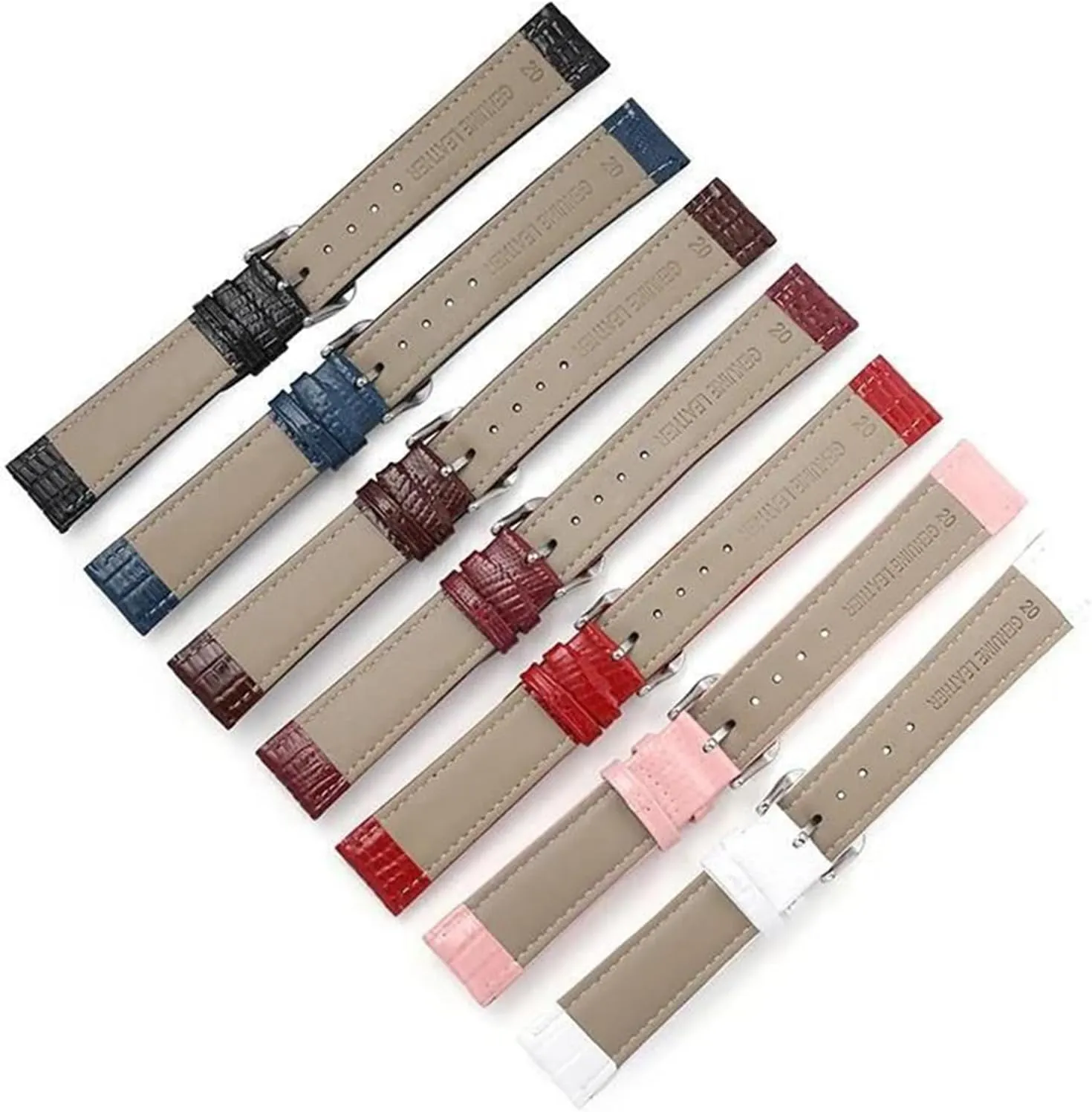 pulse Replacement Wristbands Vintage Leather Watchband 12mm - 22mm Lizard Pattern Patent Leather Watch 