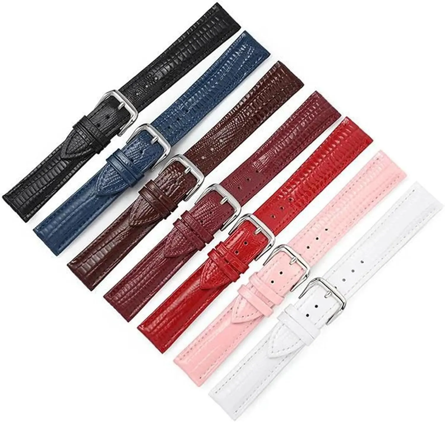 pulse Replacement Wristbands Vintage Leather Watchband 12mm - 22mm Lizard Pattern Patent Leather Watch 