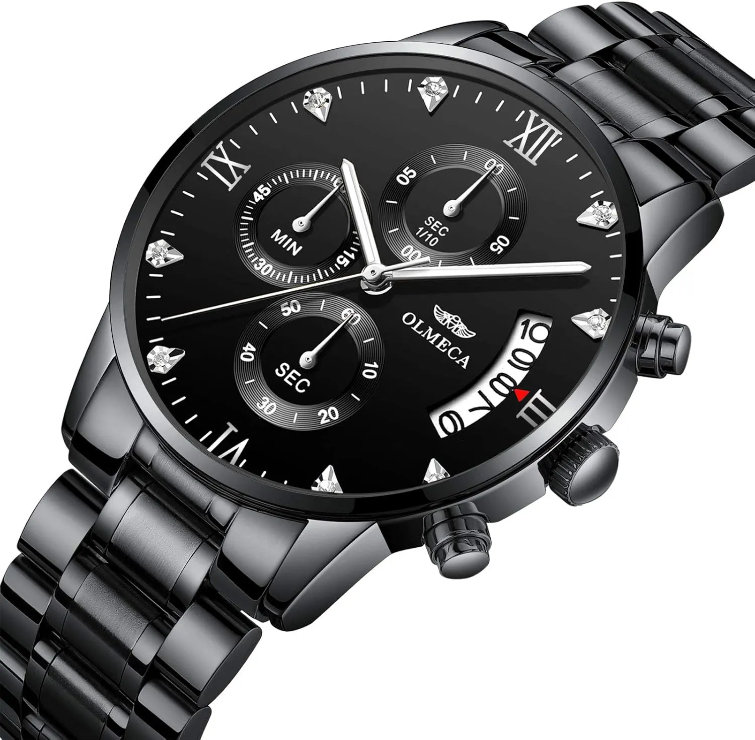 Q&P Men's Watches Luxury Fashion Casual Dress Chronograph Waterproof Military Quartz Wristwatches for Men Stainless Steel Band Gold Black evaporate blaze pack steamer reclamation suitcase DREAMING 